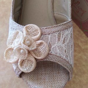 Jellypop Lillian lace wedges 8M